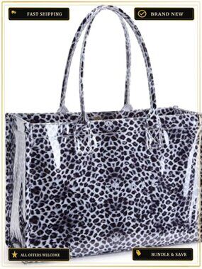 PVC Tote Bag Women's Kraft Paper Work Handbags Purses with Top Handle